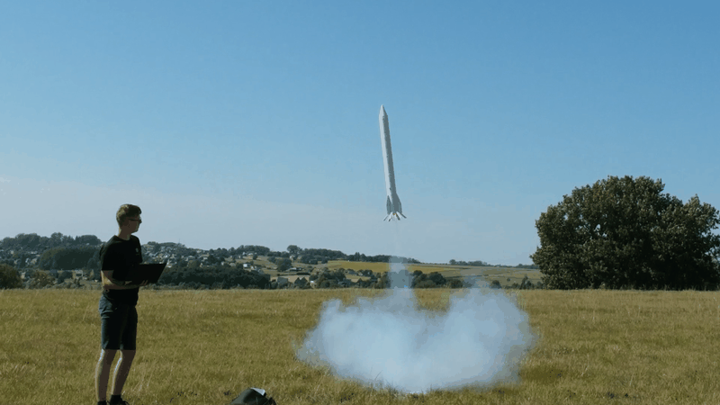 One of my model rockets in-flight
